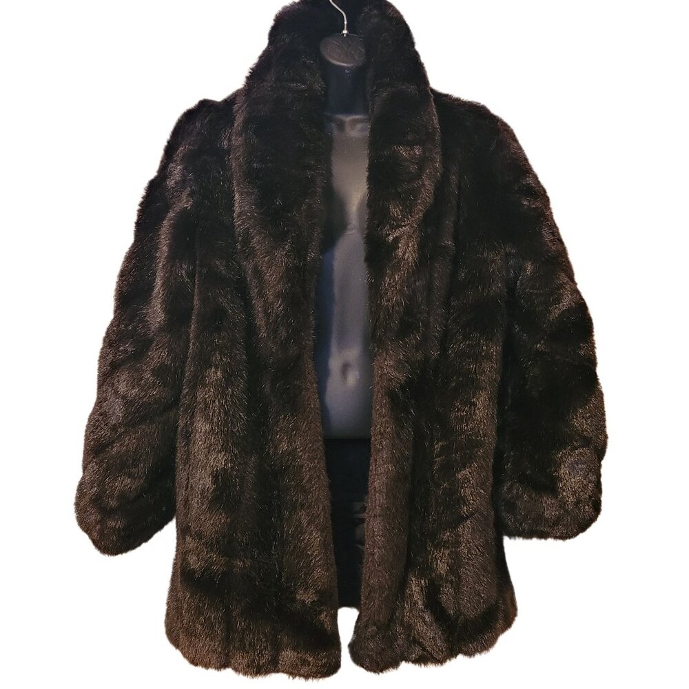 Vintage 1980s/90s Monterey Fashions Faux Fur Jacket Made in USA